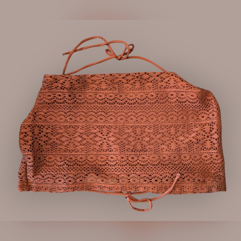 H&M DIVIDED Brown Crochet Crop Camisole ~NWT - Picture 8 of 11